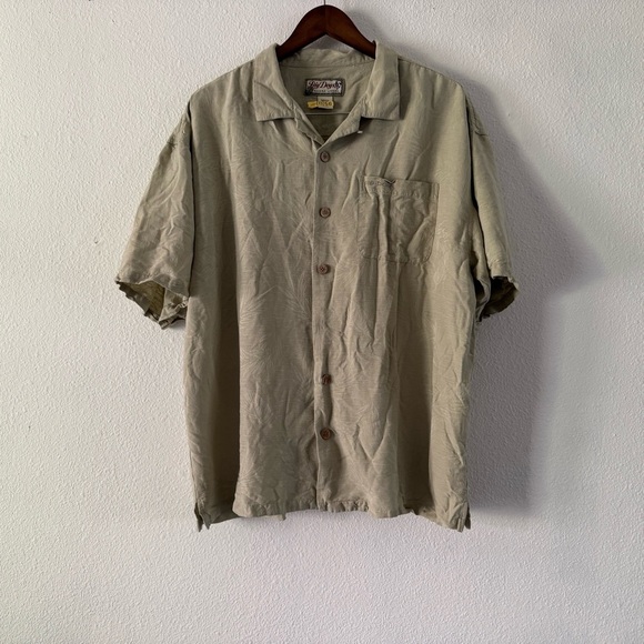 Big Dogs Vintage 100% Silk Resort Wear 90’s Button Shirt Subtle Botanical Men XL - Picture 11 of 11